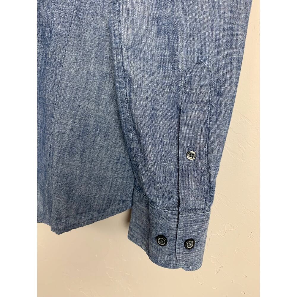 Banana Republic Chambray Shirt Soft Wash Slim Fit Button Front Cotton Men's S - Picture 3 of 5